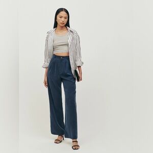 Reformation Mason Pants in Navy